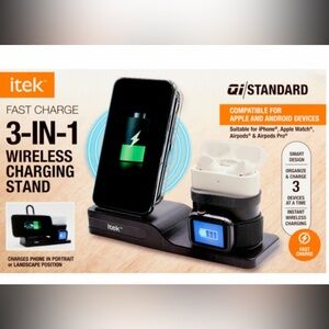 3-in-1 Wireless Charging Stand‎ - Black